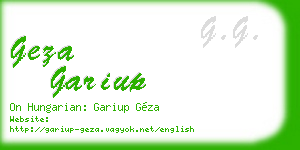 geza gariup business card