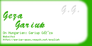 geza gariup business card